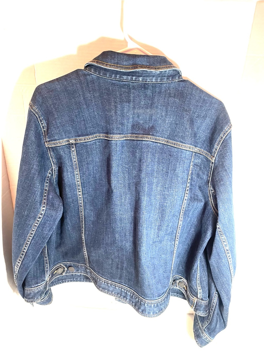 Talbots Dark Wash Denim Jacket Size 2X Classic Stretch Jean Jacket - Picture 7 of 12